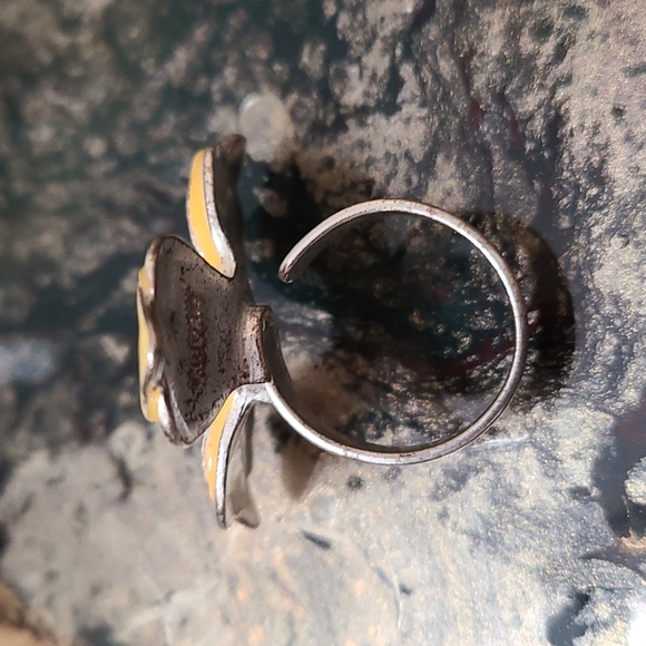 Silver Yellow flower adjustable ring pilgrim s - Picture 10 of 12